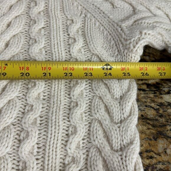 AKNVAS Kendall Wool Blend Cable Knit Sweater In Off White Size L - Picture 9 of 10